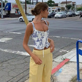 Vintage Floral U-Neck Corset